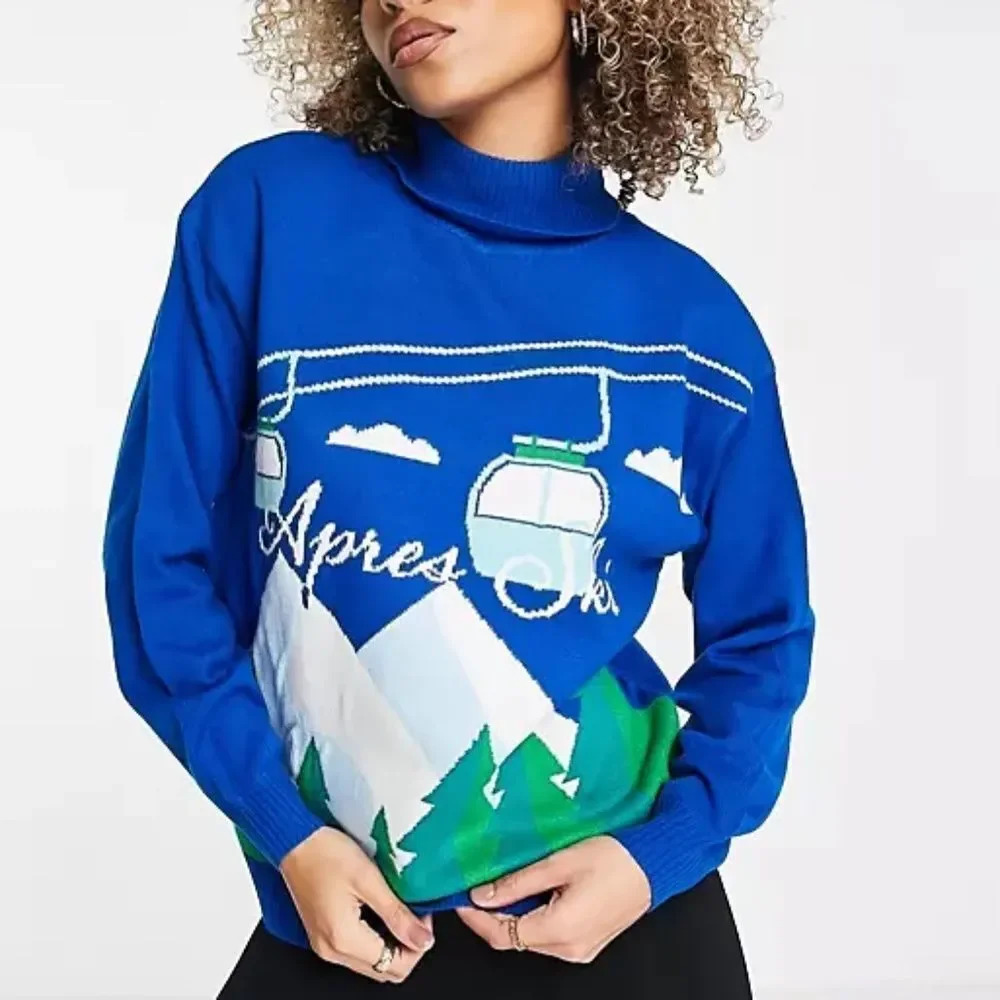 ASOS Blue Après Ski Turtleneck Sweater